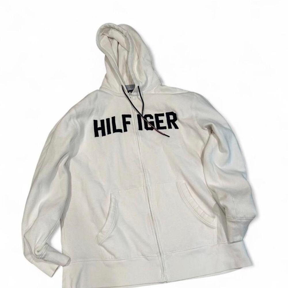 White tommy hilfiger zip up